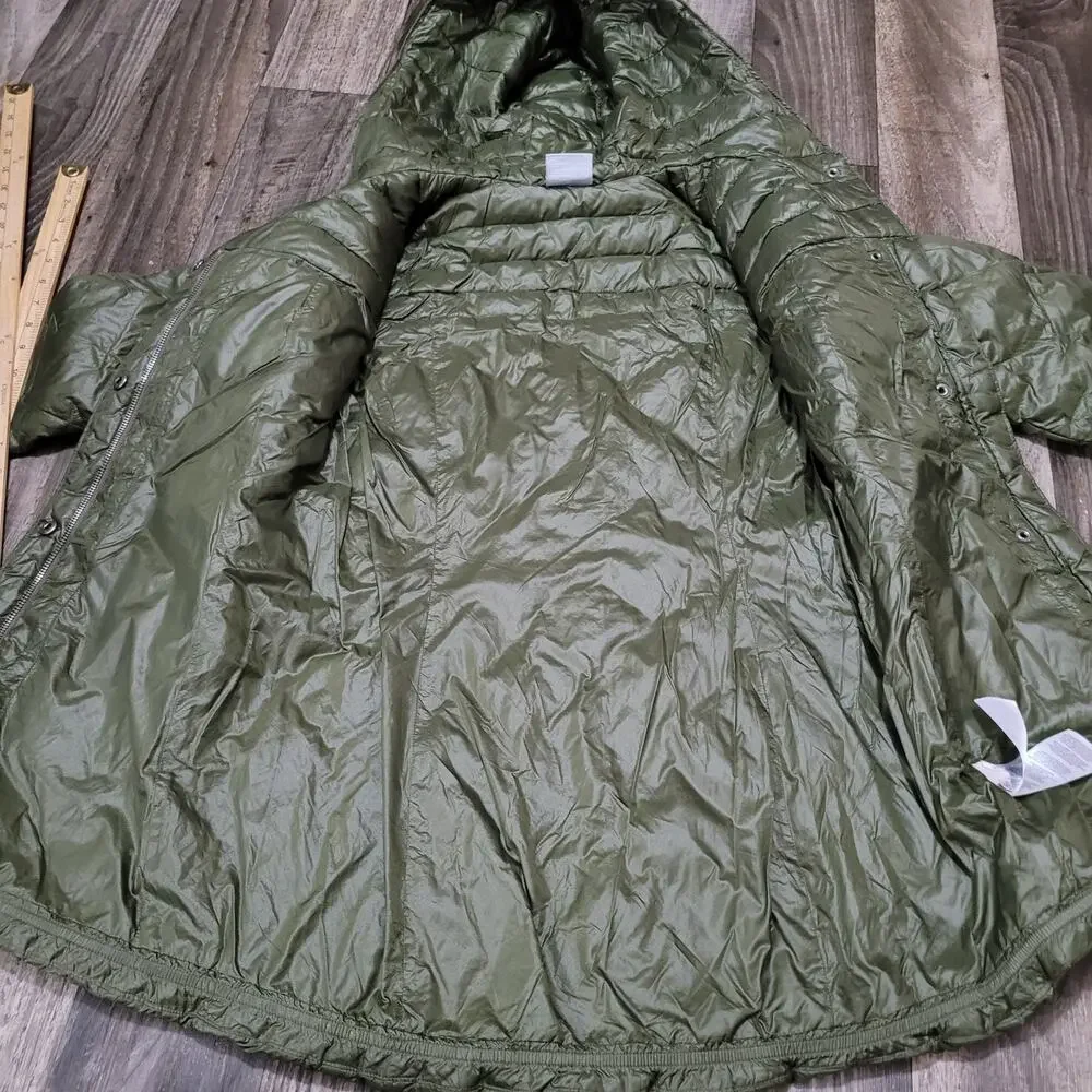 Columbia Hooded Puffer Jacket Parka Womens XS Green Long Quilted - Picture 2 of 10